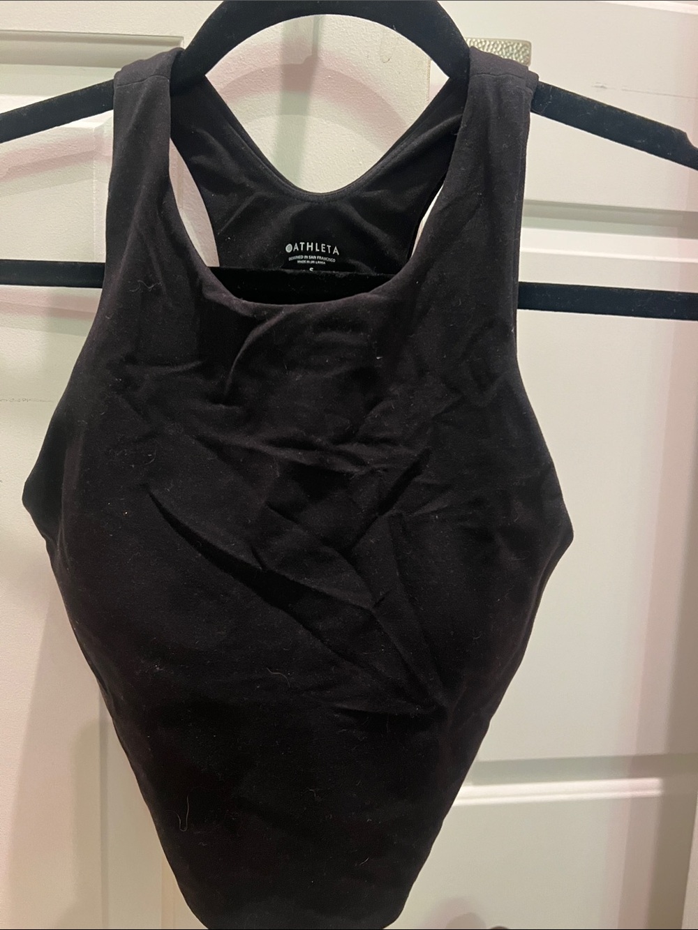 Athleta Black High-Neck Racerback Sports Bra, Sz s, worn once